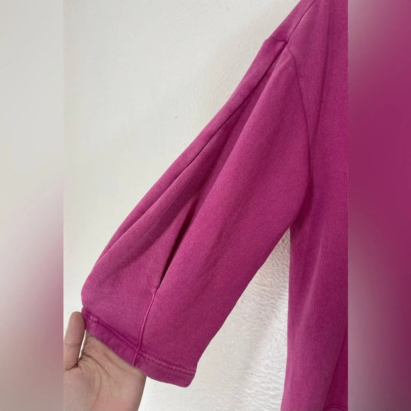 Anthropologie Pink Round Neck 3/4 Sleeve Pullover Sweatshirt Women’s XS - Picture 4 of 11